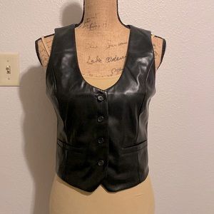 7 for all mankind faux leather vest